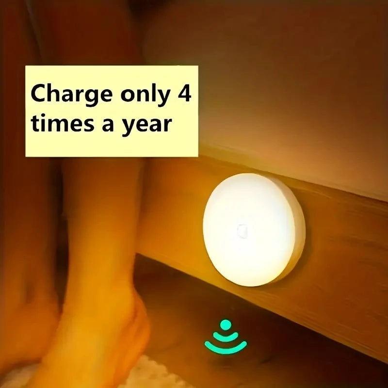 Luz Noturna LED com Sensor de Movimento | Luminária Sem Fio para Quarto, Escadas e Armários