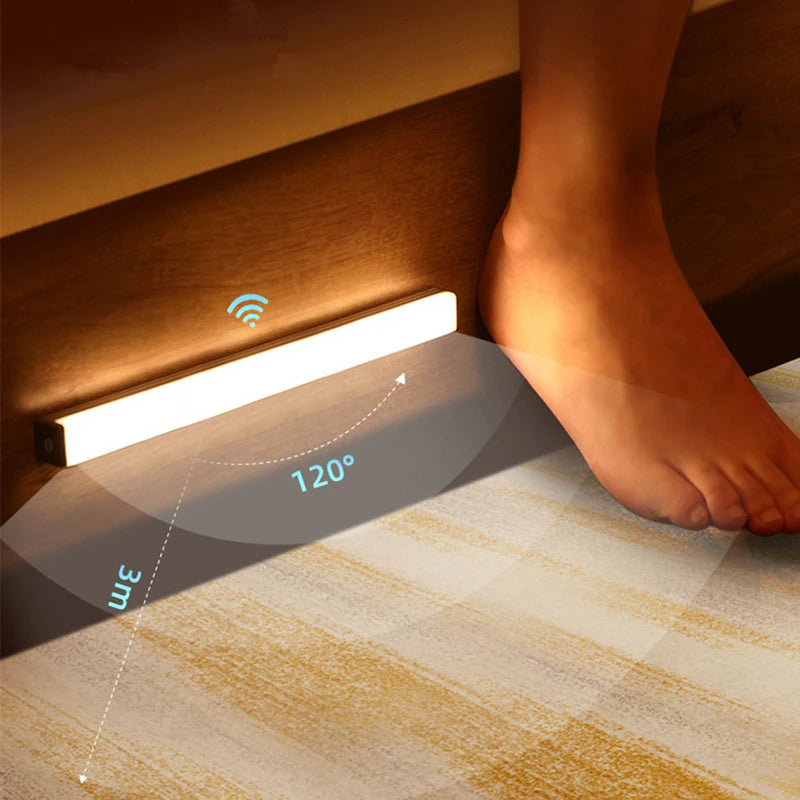 Luz LED com Sensor de Movimento Recarregável | Iluminação Sem Fio para Armário, Cozinha e Escadas