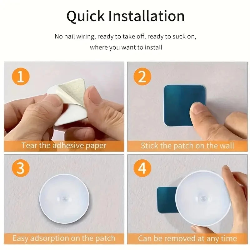 Luz Noturna LED com Sensor de Movimento | Luminária Sem Fio para Quarto, Escadas e Armários